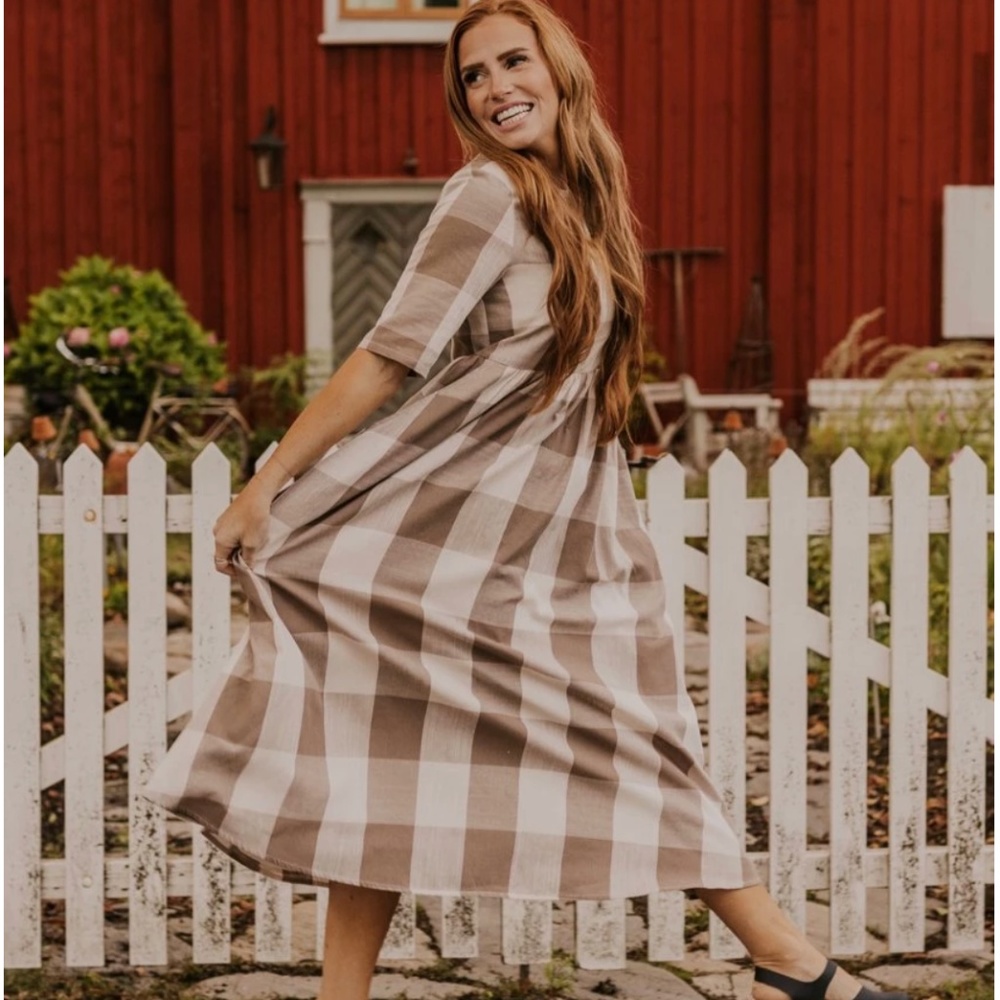 NWT Roolee Buffalo Plaid Dress